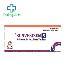 Sunvesizen Tablets 10mg - Thuốc trị bàng quang kích thích của Ấn Độ