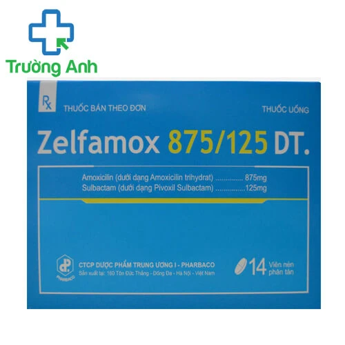 Zelfamox 875/125 DT. Pharbaco - Thuốc kháng sinh điều trị nhiễm khuẩn 