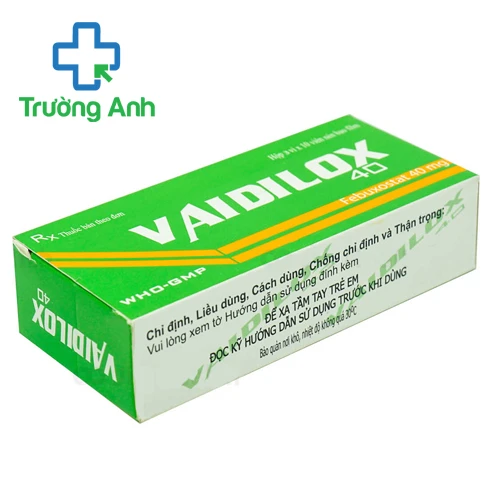 Vaidilox 40mg - Thuốc điều trị bệnh gout mãn tính của Armephaco