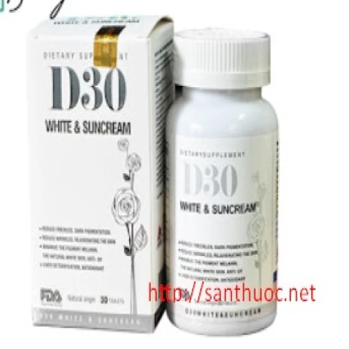 D30 White & Suncream - Thực phẩm chức năng giúp làm đẹp da hiệu quả