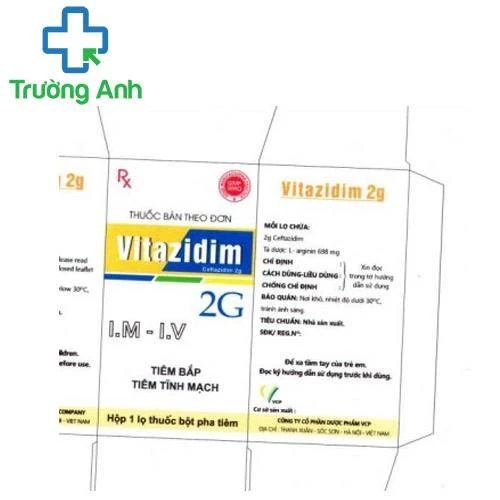 Vitazidim 2g VCP - Thuốc kháng sinh điều trị nhiễm khuẩn
