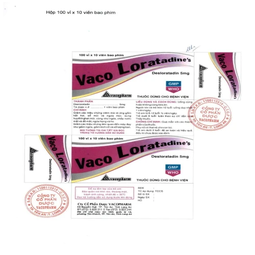 Vaco Loratadine S - Thuốc điều trị viêm mũi, mề đay của Vacopharm