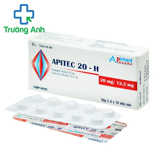 Apitec 20 - H - Thuốc điều trị tăng huyết áp, suy tim của Apimed