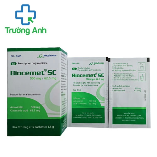 Biocemet SC 500mg/62,5mg Imexpharm - Thuốc điều trị nhiễm khuẩn