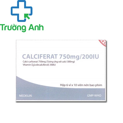 Calciferat 750mg/200IU - Thuốc bổ sung canxi của MEDISUN