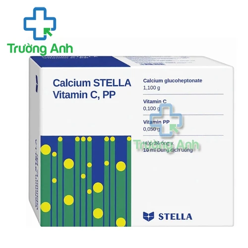 Calcium Stella Vitamin C, PP 10ml - Thuốc điều trị thiếu canxi hiệu quả