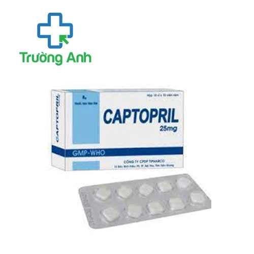 Captopril 25mg Tipharco - Thuốc điều trị tăng huyết áp hiệu quả