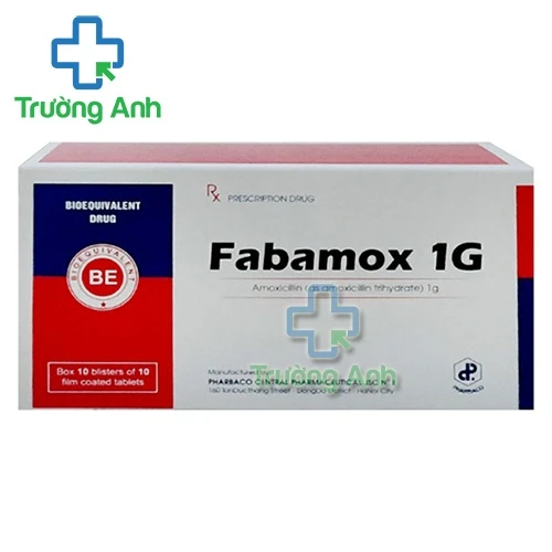 Fabamox 1g Pharbaco - Thuốc kháng sinh trị nhiễm khuẩn 