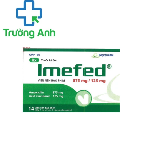 Imefed DT 875mg/125mg Imexpharm - Thuốc kháng sinh trị nhiễm khuẩn hiệu quả
