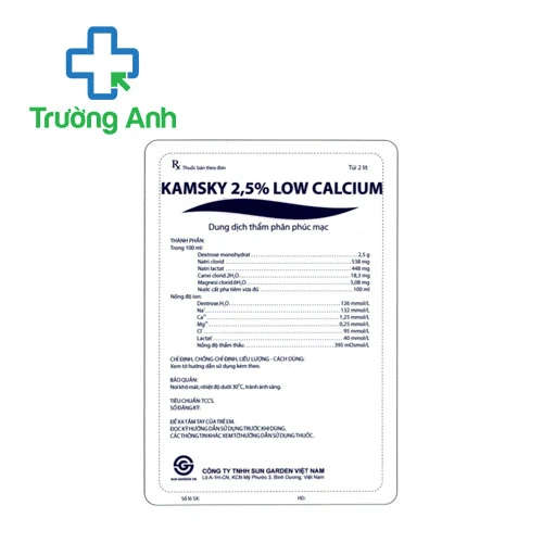 Kamsky 2,5%-low calcium - Dung dịch thẩm phân phúc mạc hiệu quả