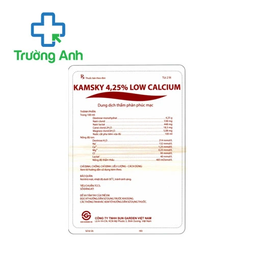 Kamsky 4,25%-low calcium - Dung dịch thẩm phân phúc mạc hiệu quả