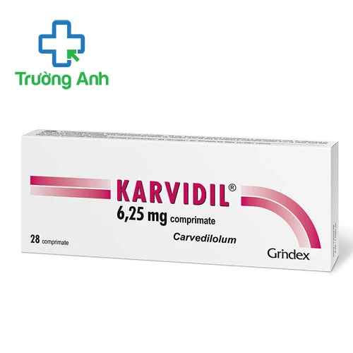 Karvidil 6,25mg Grindeks - Thuốc trị tăng huyết áp hiệu quả