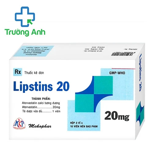 Lipstins 20 Mekophar - Thuốc trị tăng cholesterol máu hiệu quả