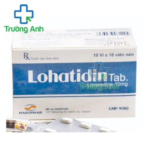 Lohatidin 10mg Hadiphar (viên nén) - Thuốc điều trị viêm mũi dị ứng, mày đay
