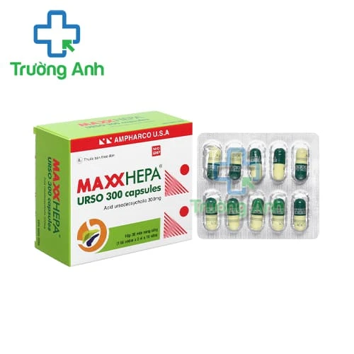 Maxxhepa Urso 300 capsules Ampharco USA - Điều trị xơ gan do mật nguyên phát (PBC)