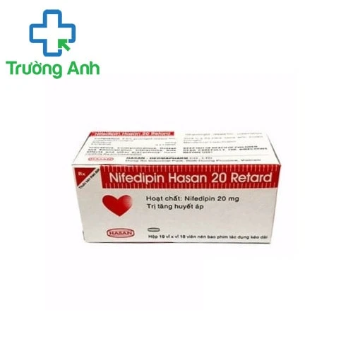 Nifedipin Hasan 20 Retard - Thuốc trị tăng huyết áp hiệu quả