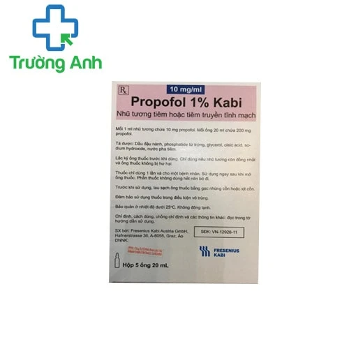 Propofol 1% Kabi 20ml - Thuốc gây mê toàn thân của Áo