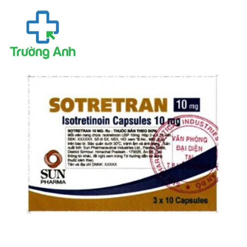 Sotretran 10mg Sun Pharma - Thuốc trị mụn trứng cá của Ấn Độ