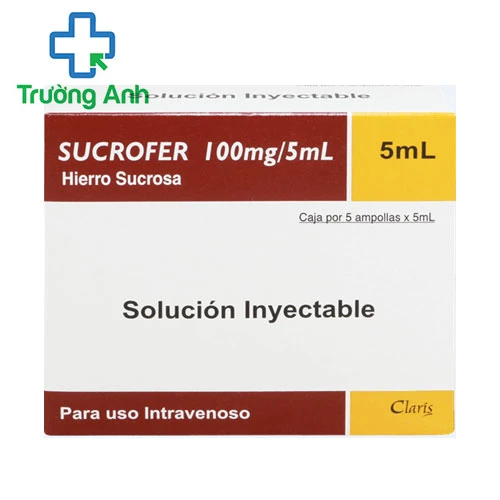 Sucrofer 100mg/5ml Claris - Thuốc điều trị thiếu máu của Ấn Độ