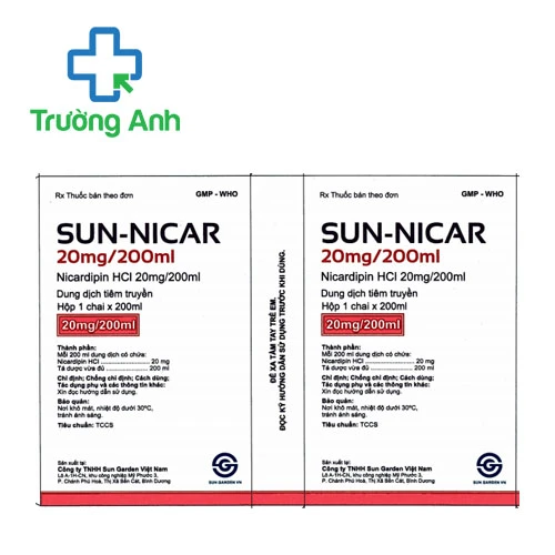 Sun-nicar 20mg/200ml - Thuốc điều trị tăng huyết áp hiệu quả