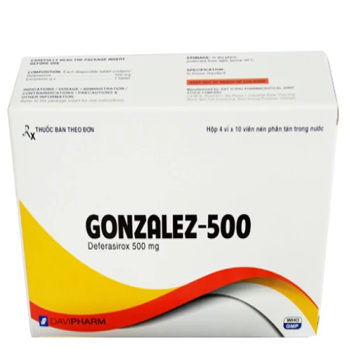 Gonzalez-500 - Thuốc điều trị ngộ độc sắt cấp tính của Davipharm