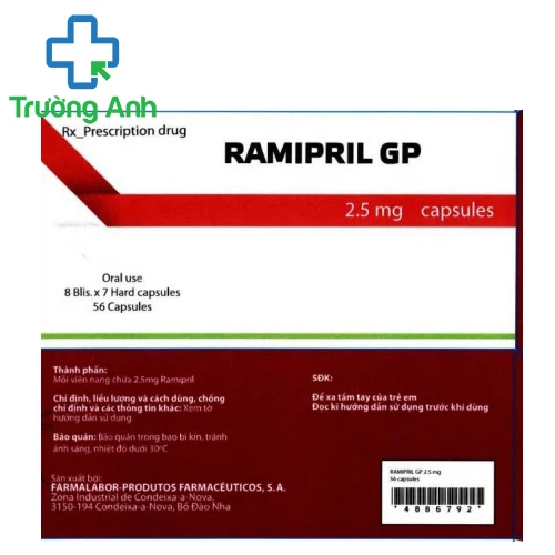 Ramipril GP 2,5mg - Thuốc trị tăng huyết áp của Bồ Đào Nha