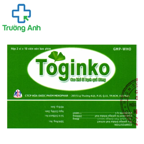 Toginko Mekophar - Giúp cải thiện tuần hoàn não hiệu quả