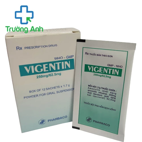 Vigentin 250mg/62,5mg - Thuốc điều trị nhiễm khuẩn của Pharbaco