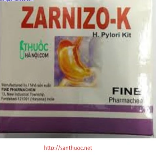 Zarnizo K - Thuốc điều trị viêm loét dạ dày, tá tràng hiệu quả