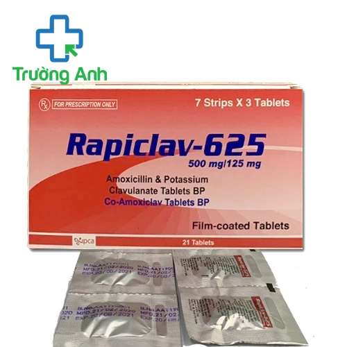Rapiclav-625 - Thuốc điều trị bệnh nhiễm khuẩn của Ấn Độ