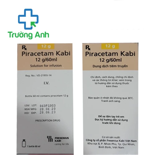 Piracetam Kabi 12g/60ml - Điều trị các tổn thương não của Bidiphar