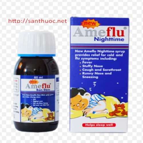 Ameflu Night Syr.60ml - Thuốc trị ngứa, hắt hởi, sổ mũi hiệu quả