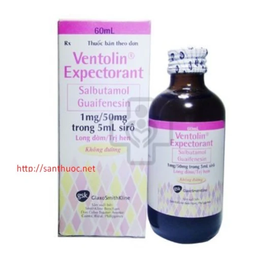 Siro Ventolin Expectorent 60 ml - Thuốc giúp điều trị viêm phế quản hiệu quả