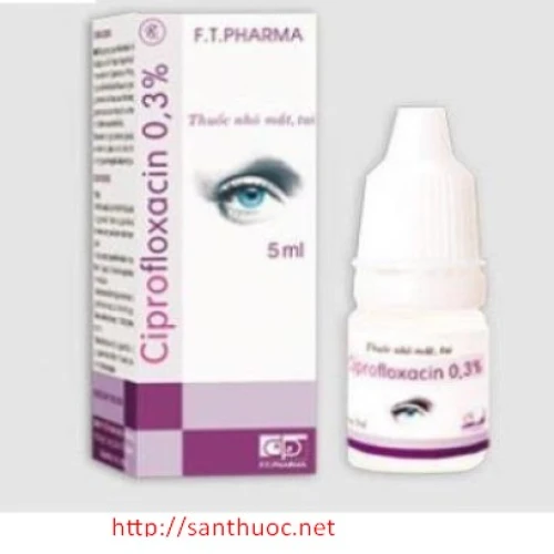 Ciprofloxacin 0,3% 5ml Bidiphar - Thuốc điều trị các bệnh lý ở mắt hiệu quả