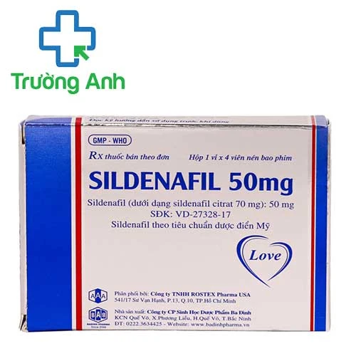 SILDENAFIL 50MG - Thuốc điều trị rối loạn cương dương của Mỹ