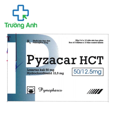 Pyzacar HCT 50/12,5mg - Điều trị tăng huyết áp của Pymepharco