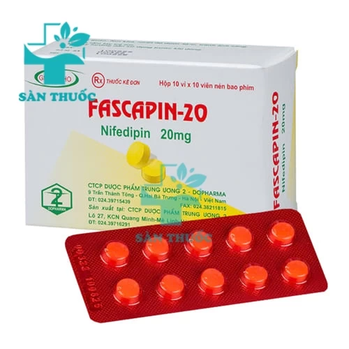 Fascapin-20 Dopharma - Thuốc điều trị tăng huyết áp hiệu quả
