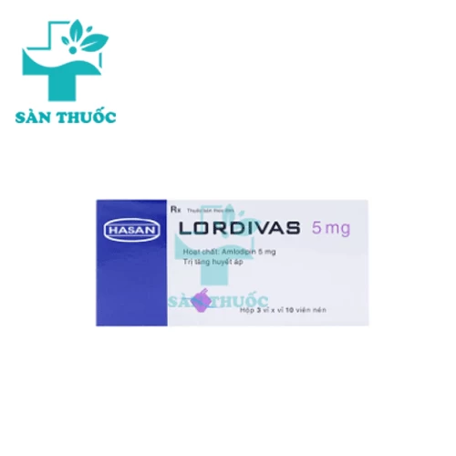 Lordivas 5mg Hasan - Điều trị tăng huyết áp, đau thắt ngực