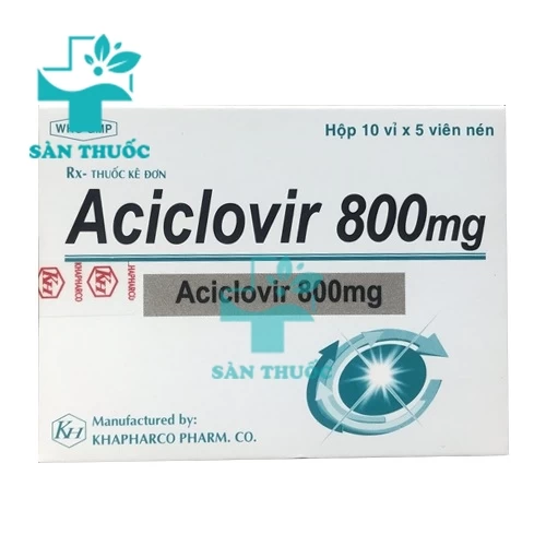 Aciclovir 800mg Khapharco - Thuốc điều trị zona, thủy đậu