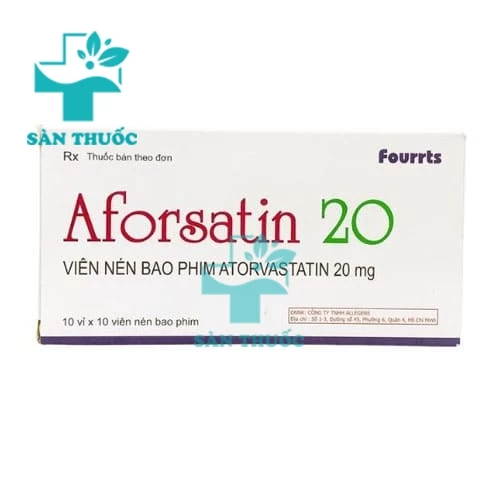 Aforsatin 20mg - Thuốc điều trị mỡ máu cao của Ấn Độ