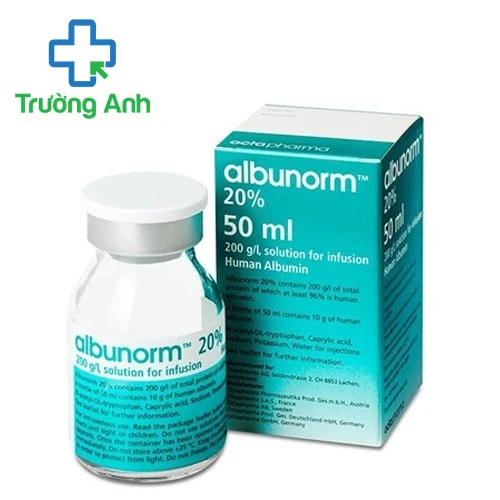 Albunorm 20% 50ml Octapharma - Thuốc điều trị giảm thể tích máu