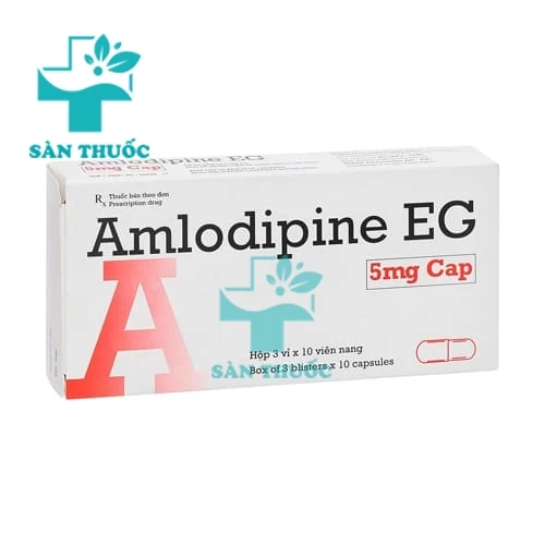 Amlodipine EG 5mg Cap - Điều trị cao huyết áp, đau thắt ngực
