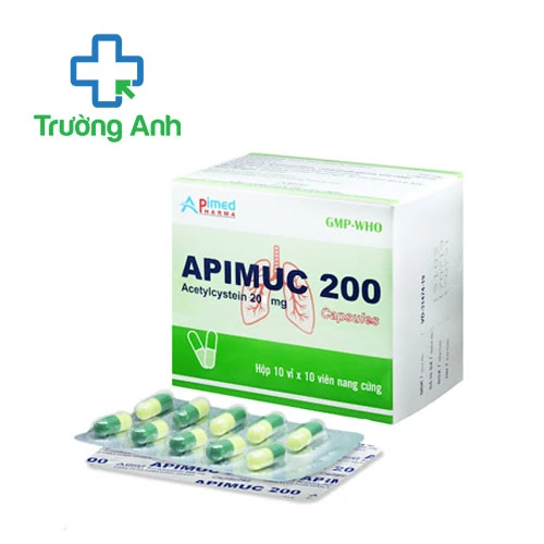 Apimuc 200 (viên nang) - Thuốc làm tiêu chất nhày đường hô hấp
