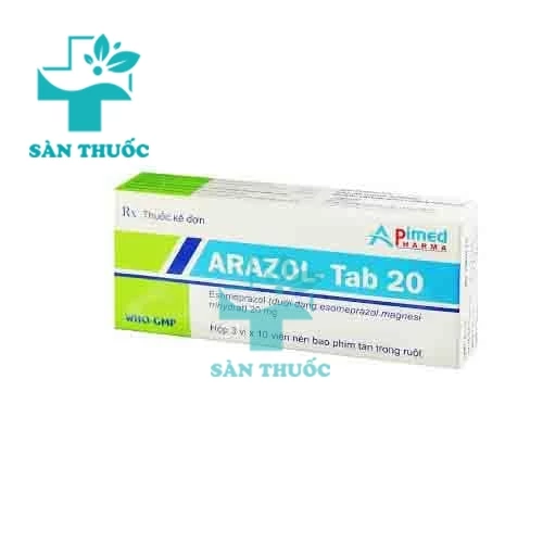 Arazol - Tab 20 - Thuốc điều trị trào ngược dạ dày hiệu quả