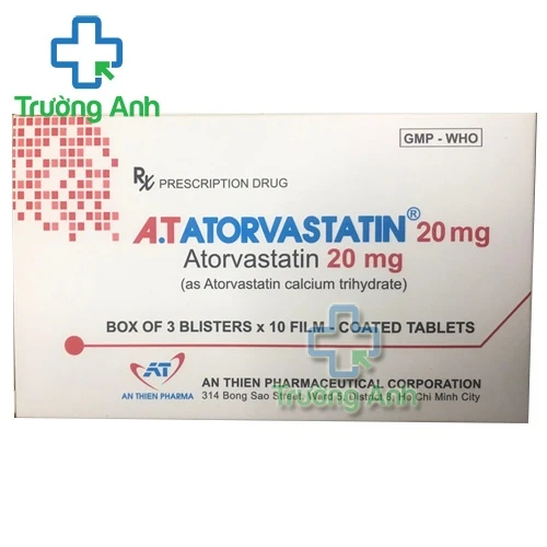 A.T Atorvastatin 20 mg - Thuốc hạ mỡ máu hiệu quả của An Thiên