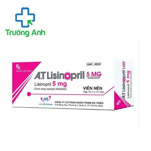 A.T Lisinopril 5 mg - Thuốc điều trị tăng huyết áp và suy tim