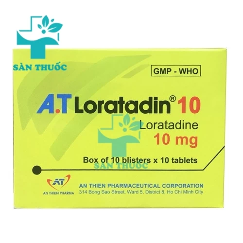 A.T Loratadin 10 mg vỉ - Thuốc điều trị dị ứng hiệu quả