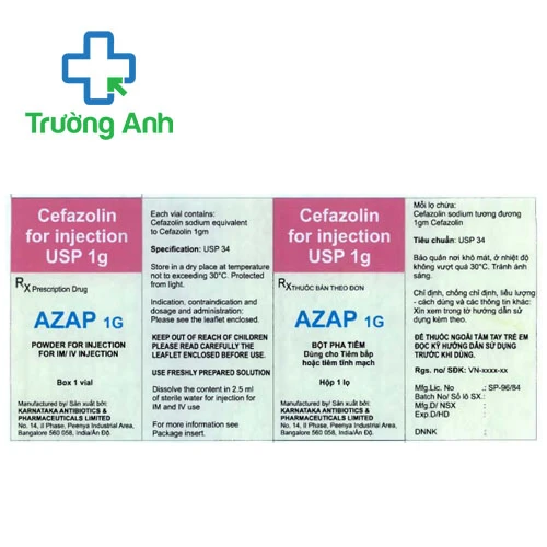 Azap 1gm KAPL - Thuốc kháng sinh điều trị nhiễm khuẩn