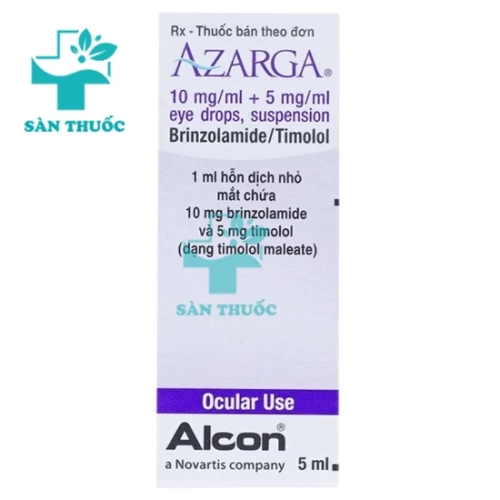 Azarga 5ml Alcon - Thuốc điều trị tăng nhãn áp hiệu quả của Bỉ