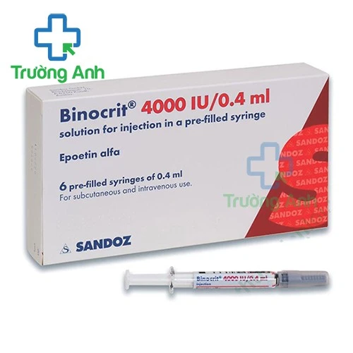 Binocrit 4000IU/0.4ml Sandoz - Thuốc điều trị thiếu máu của Áo